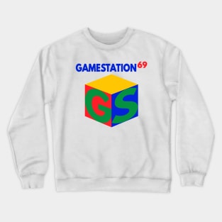 GameStation 69 Parody Video Game System 90's 2000's Knock Off Brand Logo Parody (Version 2) Crewneck Sweatshirt